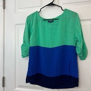 Old Navy Women's Two-Tone Green and Blue Blouse